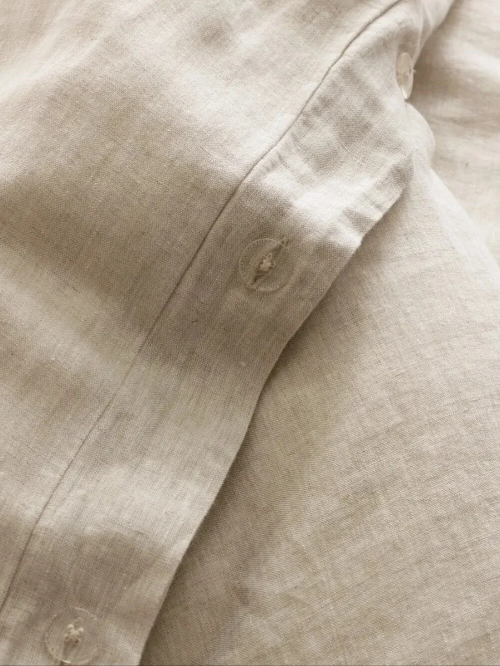 Quince 100% European Linen Duvet Cover Full/Queen Natural Chambray EUC